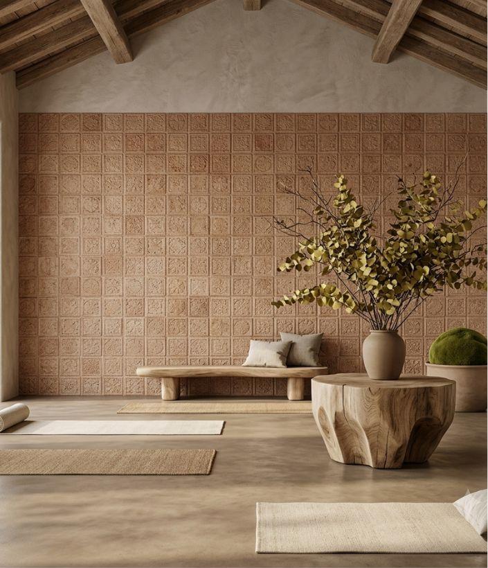 Taco Maíz 16×16 · Precorte 33×33 — ambiente estar de villa española
